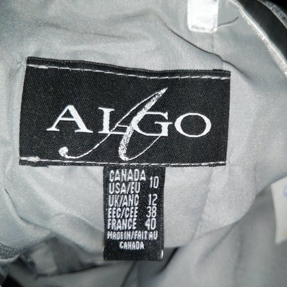 4/$20 | Algo Strapless Floor Length Silver Striped Dress - Picture 12 of 12